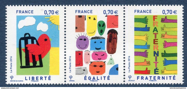 France - YT No. 5021 to 5023 ** - NH - Liberty, Equality, Fraternity - 2016