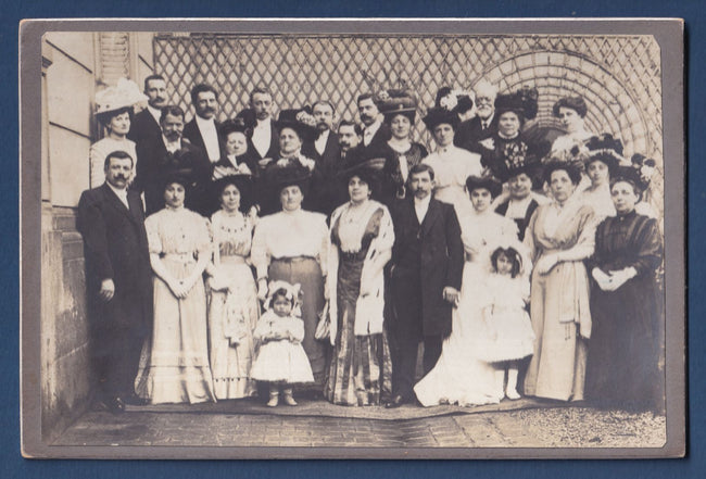 France - photo collée sur carte - ancienne photo de mariage