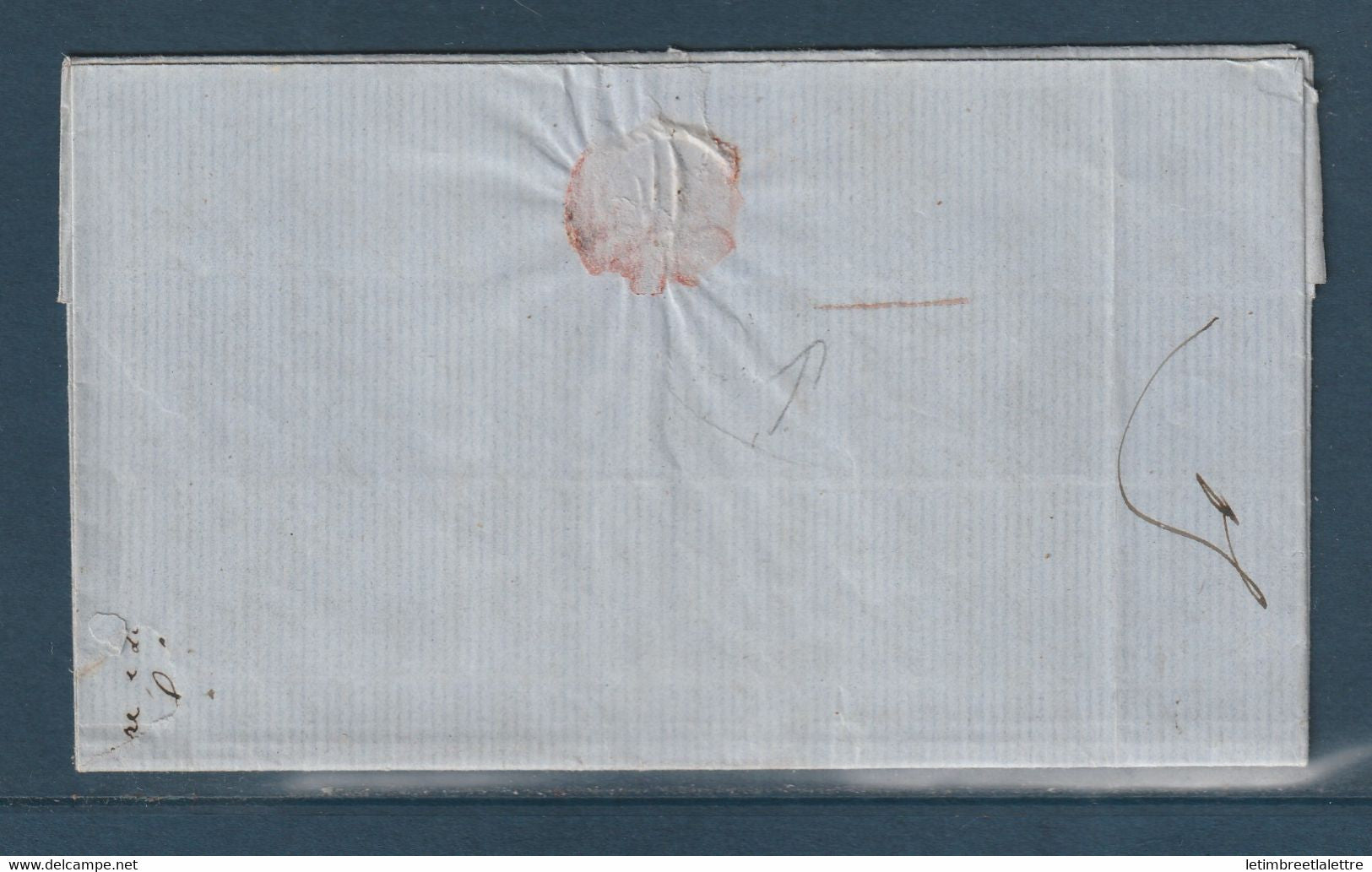 France - Lettre Maritime de Nice avec Taxe tampon 0,5 de Maria en Février 1860
