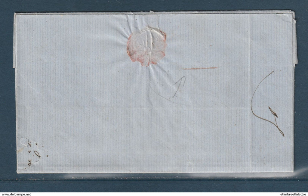 France - Lettre Maritime de Nice avec Taxe tampon 0,5 de Maria en Février 1860