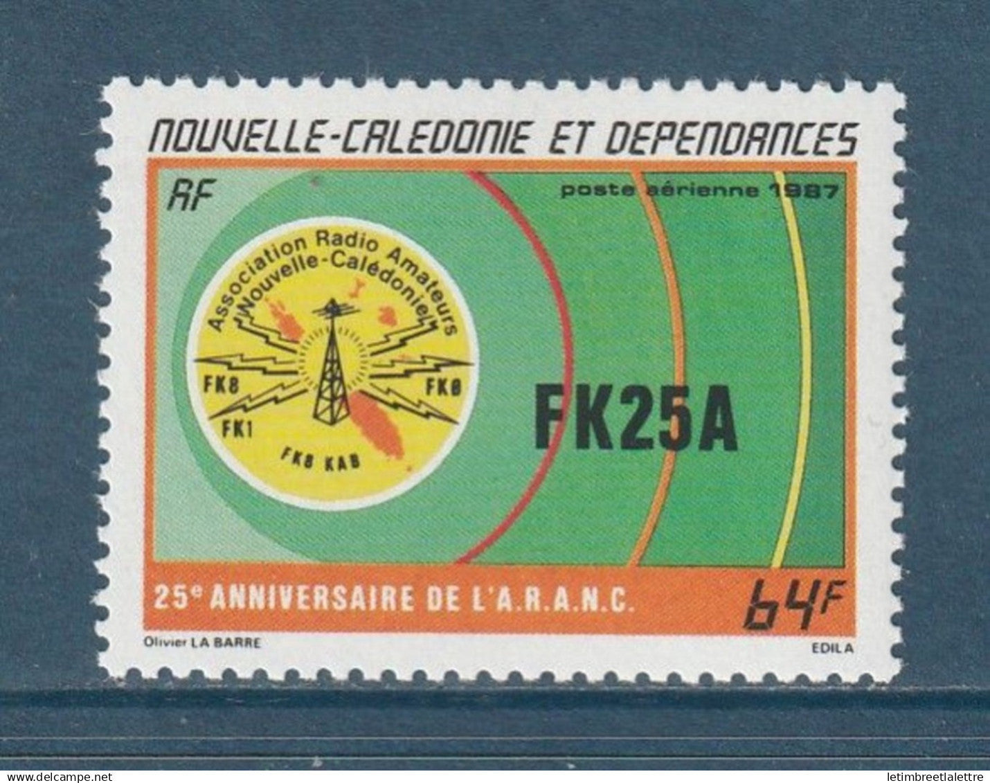 Nouvelle Calédonie - YT PA n° 254 ** - Neuf sans charnière - Poste Aérienne - 1987