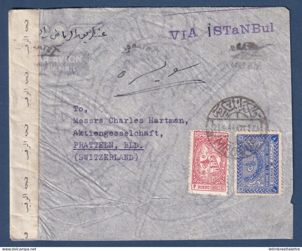Irak - Basra pour la Suisse via Istanbul - Censuré - par avion