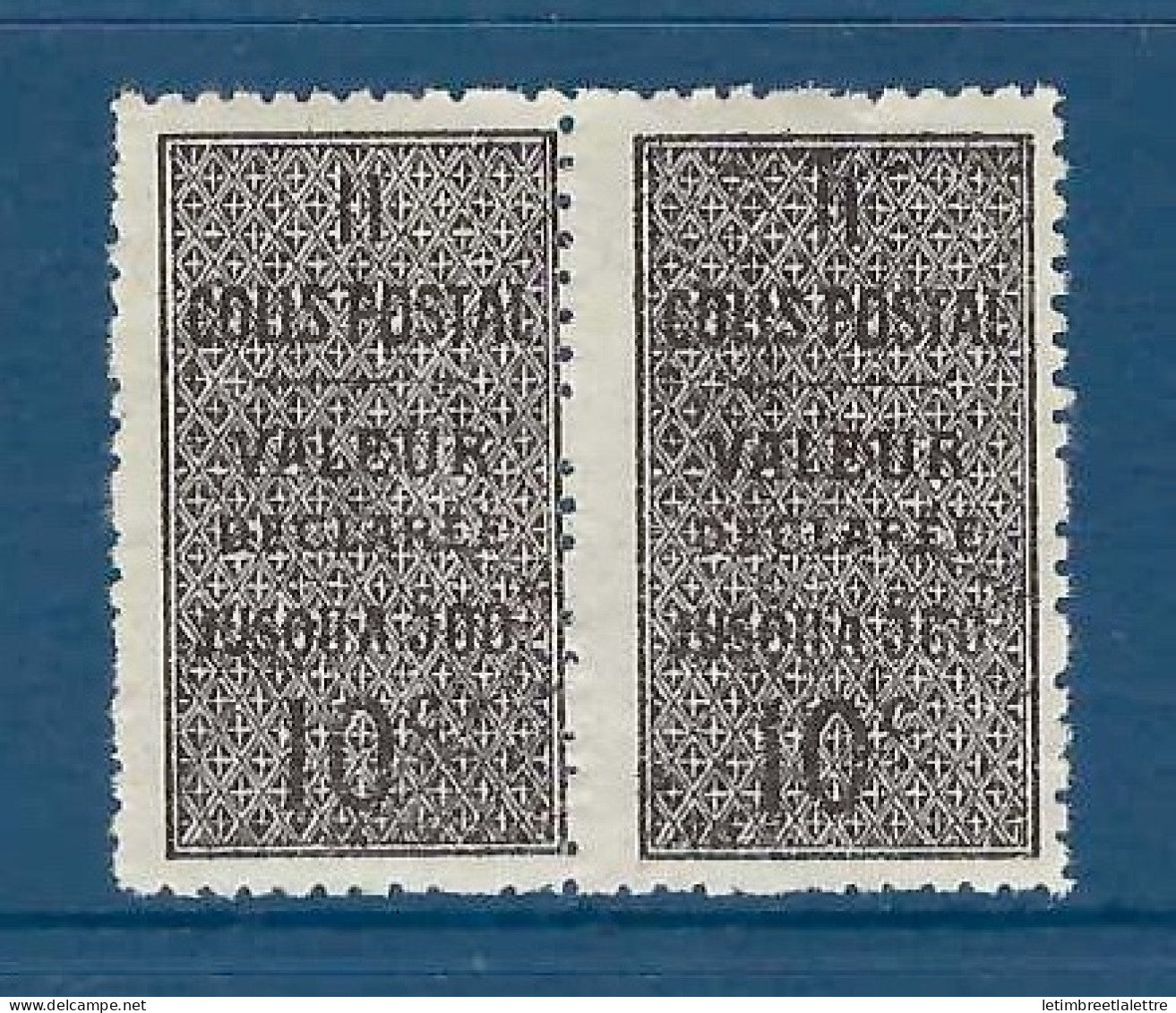 Algérie - Colis Postaux - YT n° 2 ** en paire - neuf sans charnière - non dentelé - 1899