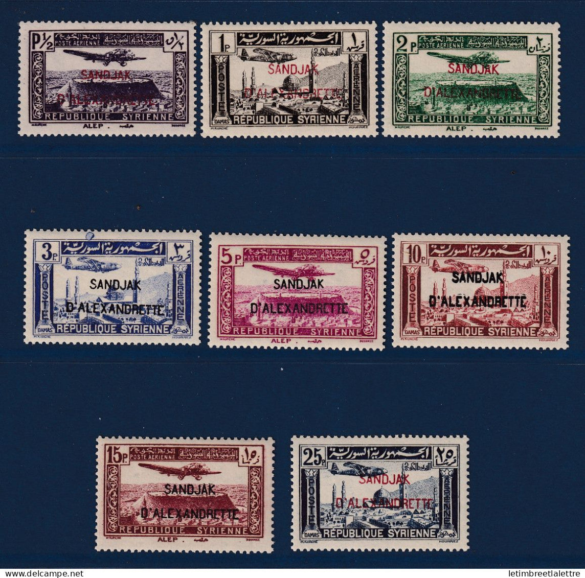 Alexandrette - Poste Aérienne - YT PA n° 1 à 8 ** - Neuf sans charnière - 1938