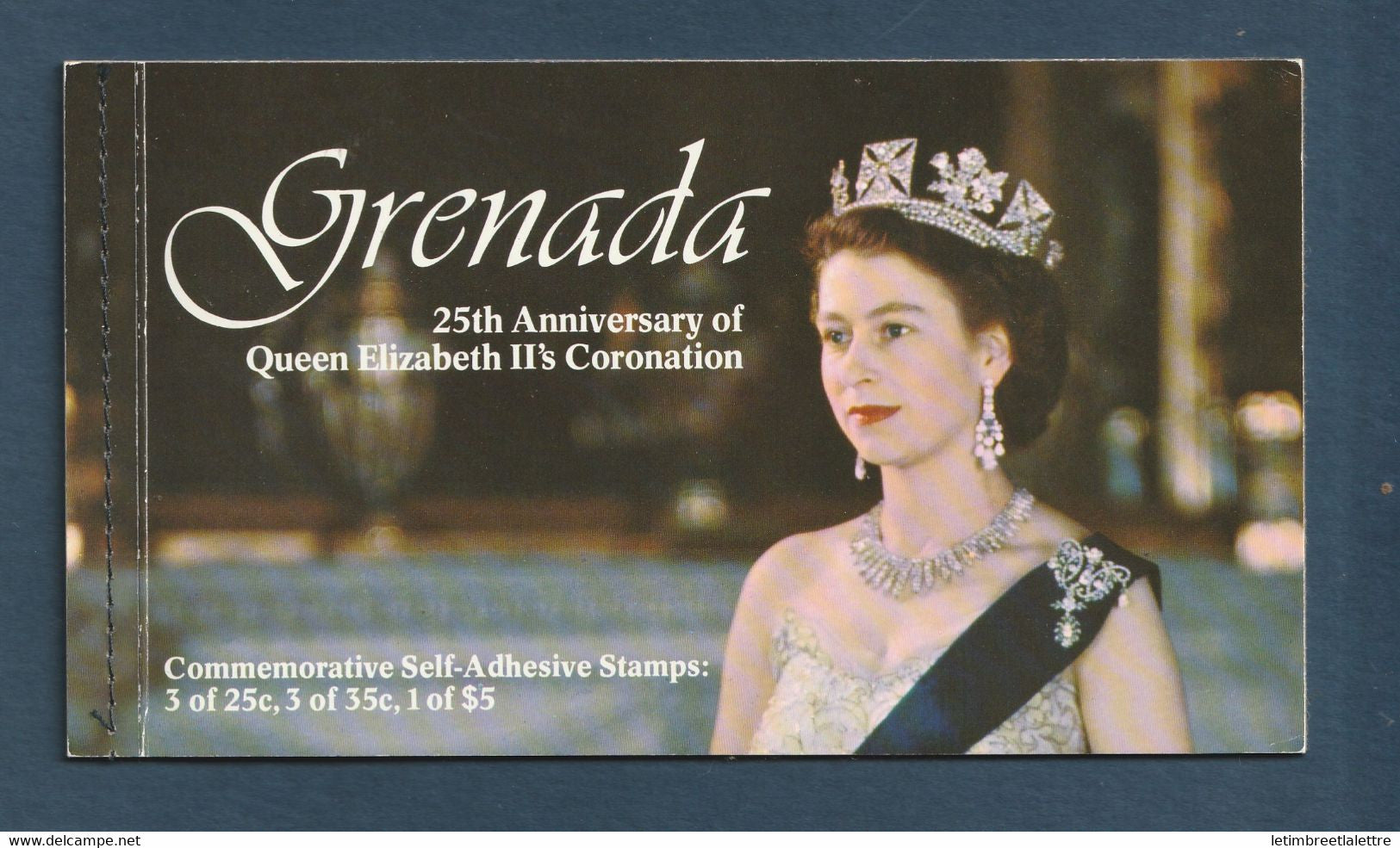 Grenade - Carnet de 7 timbres adhésifs - Reine Elizabeth 2