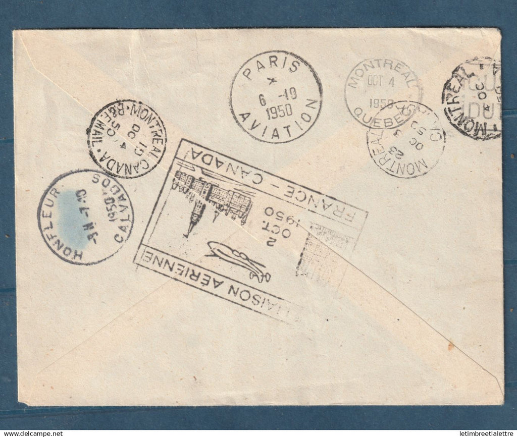 France - Recommandé de Honfleur en première liaison aérienne Paris Montréal