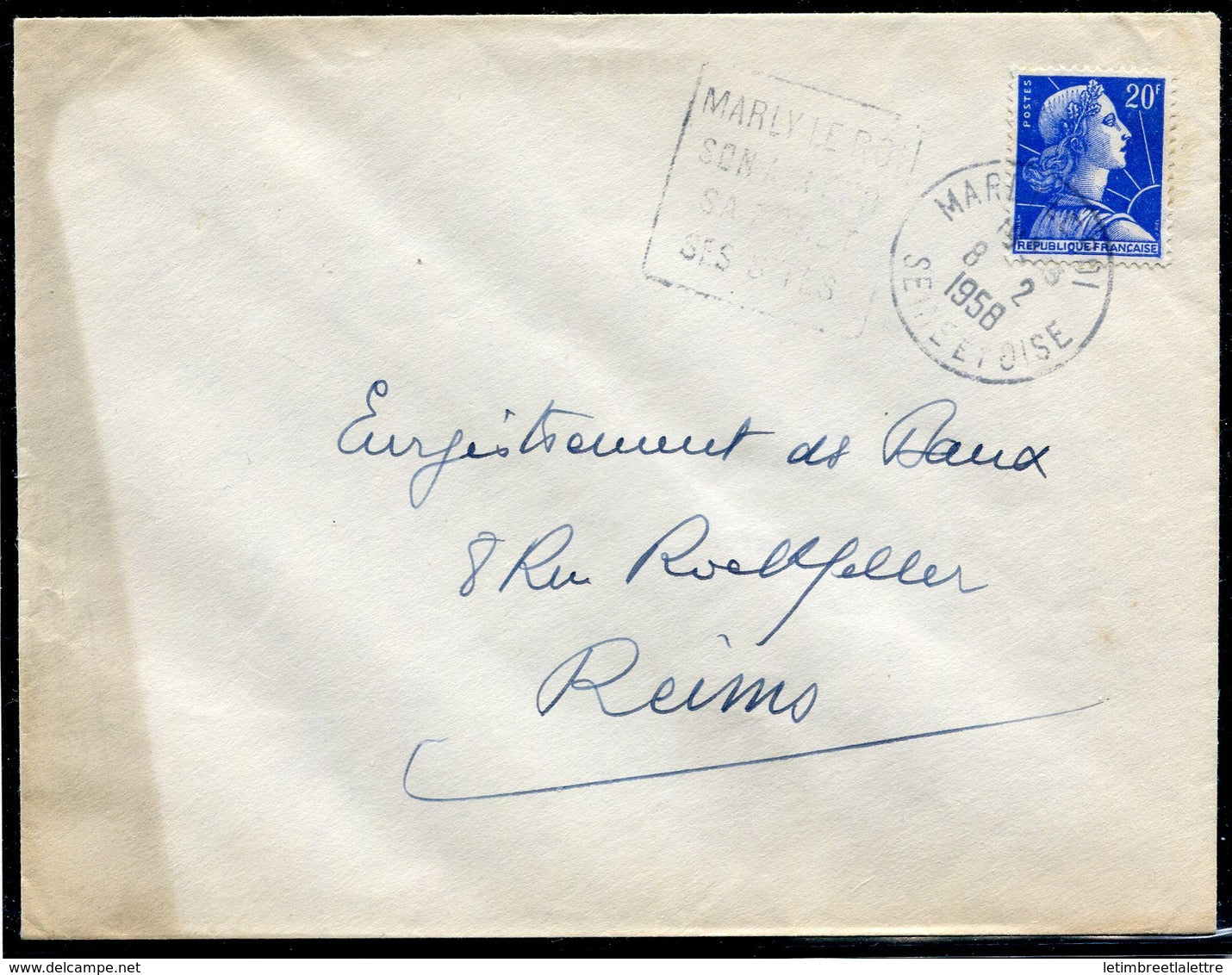 France - Marianne de Muller - sur lettre - N° 1011B - Oblitération Marly Le Roi