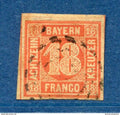 ⭐ Bavière / Bayern - YT n° 14 a - Oblitéré - TB - Vermillon - 1867 / 1868 ⭐