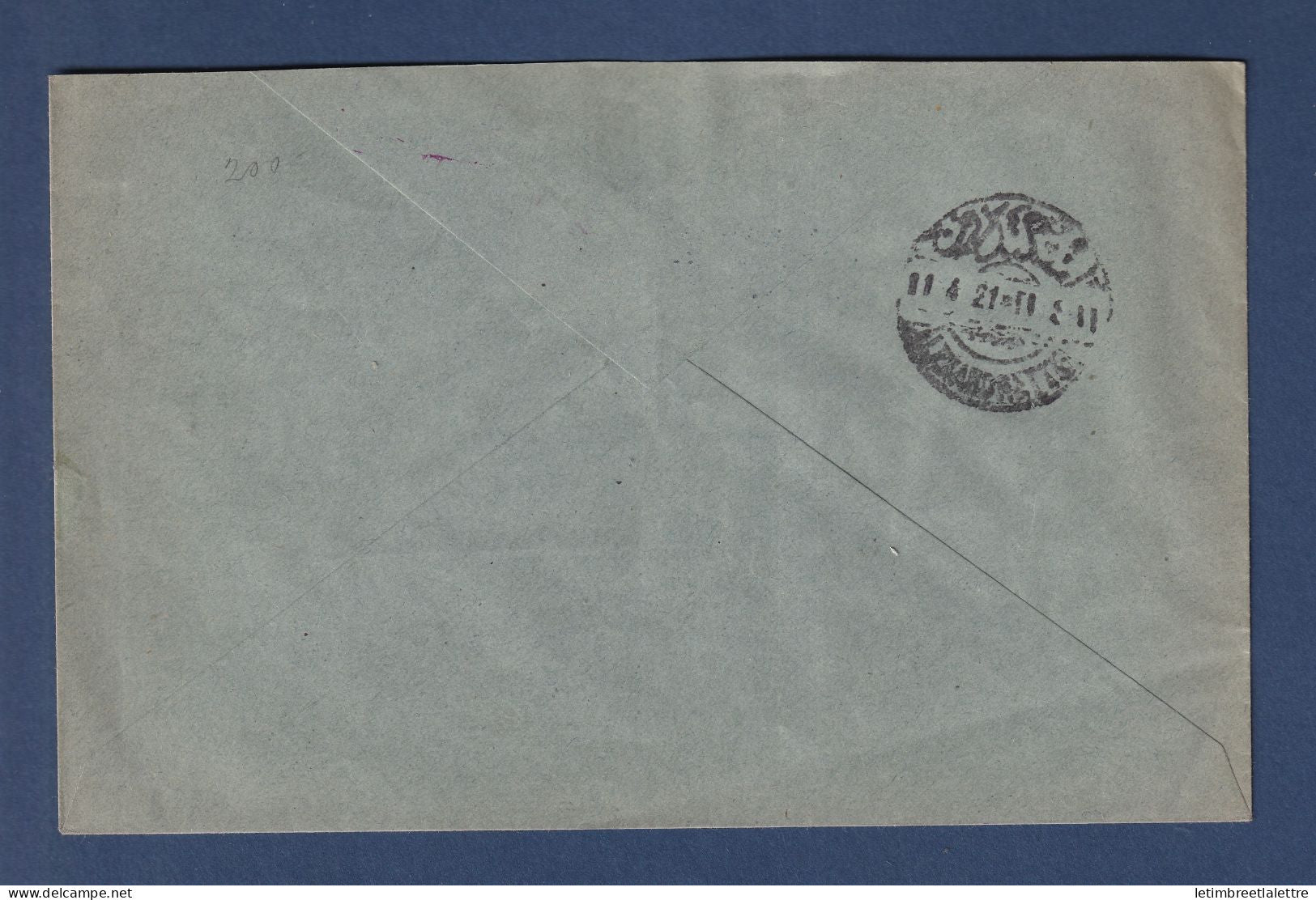 Syrie - enveloppe pour Alexandrette via poste aérienne - Griffe rouge Poste par Avion - 1921