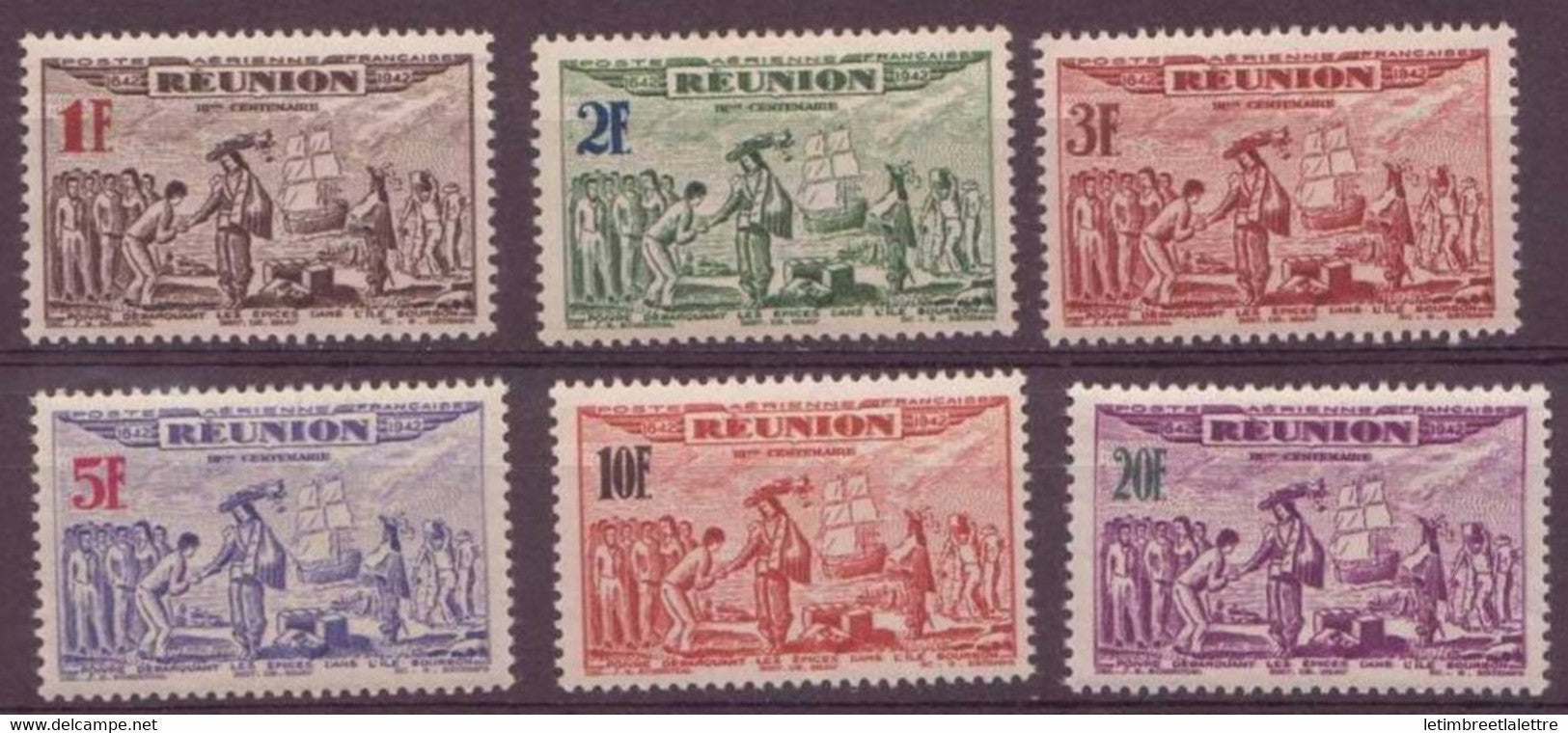 Réunion - Poste Aérienne - YT n° 18 à 23 ** - neuf sans charnière - 1943