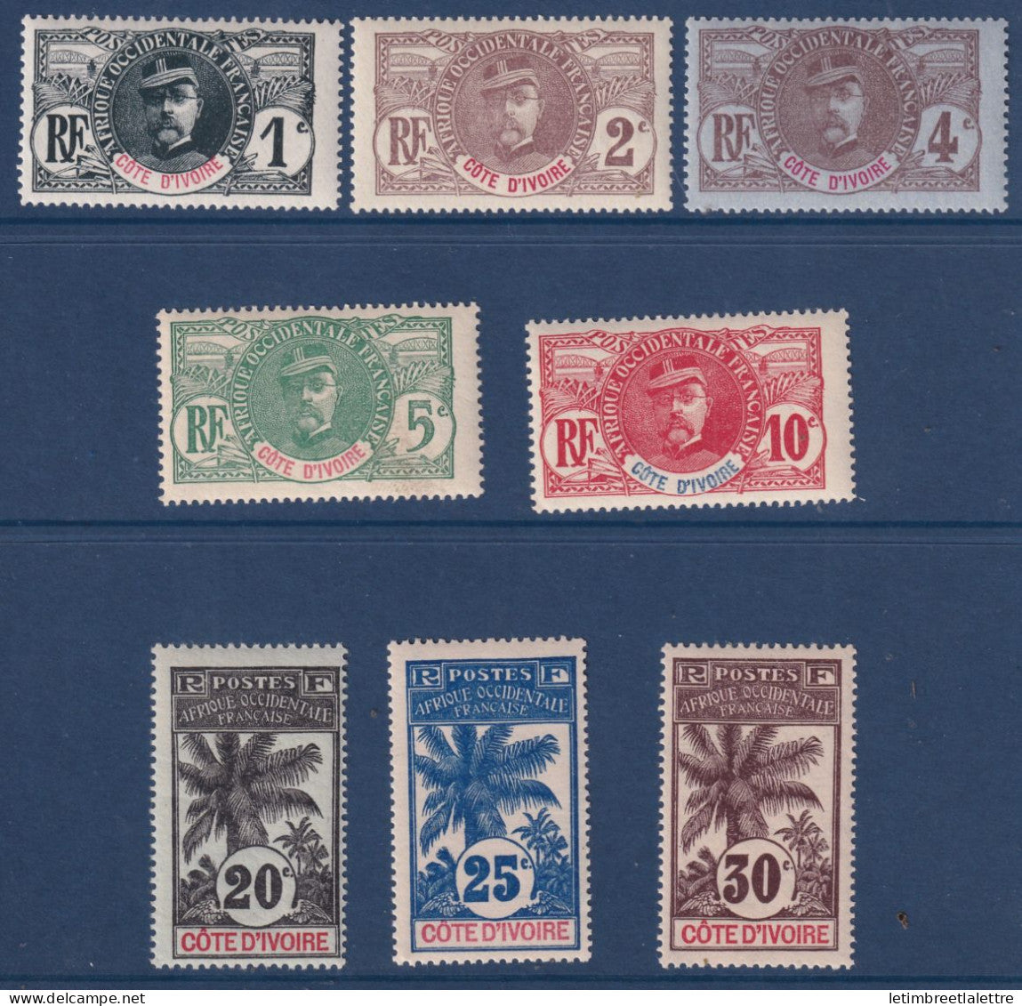 Côte d'Ivoire - YT n° 21 à 28 ** - Neuf sans charnière - 1906 1907