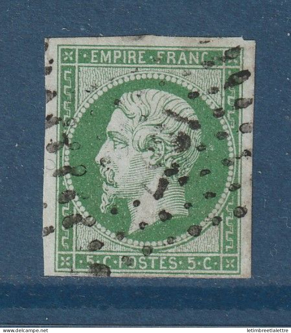 France - YT n° 12 b - Oblitéré - Vert foncé - 1854