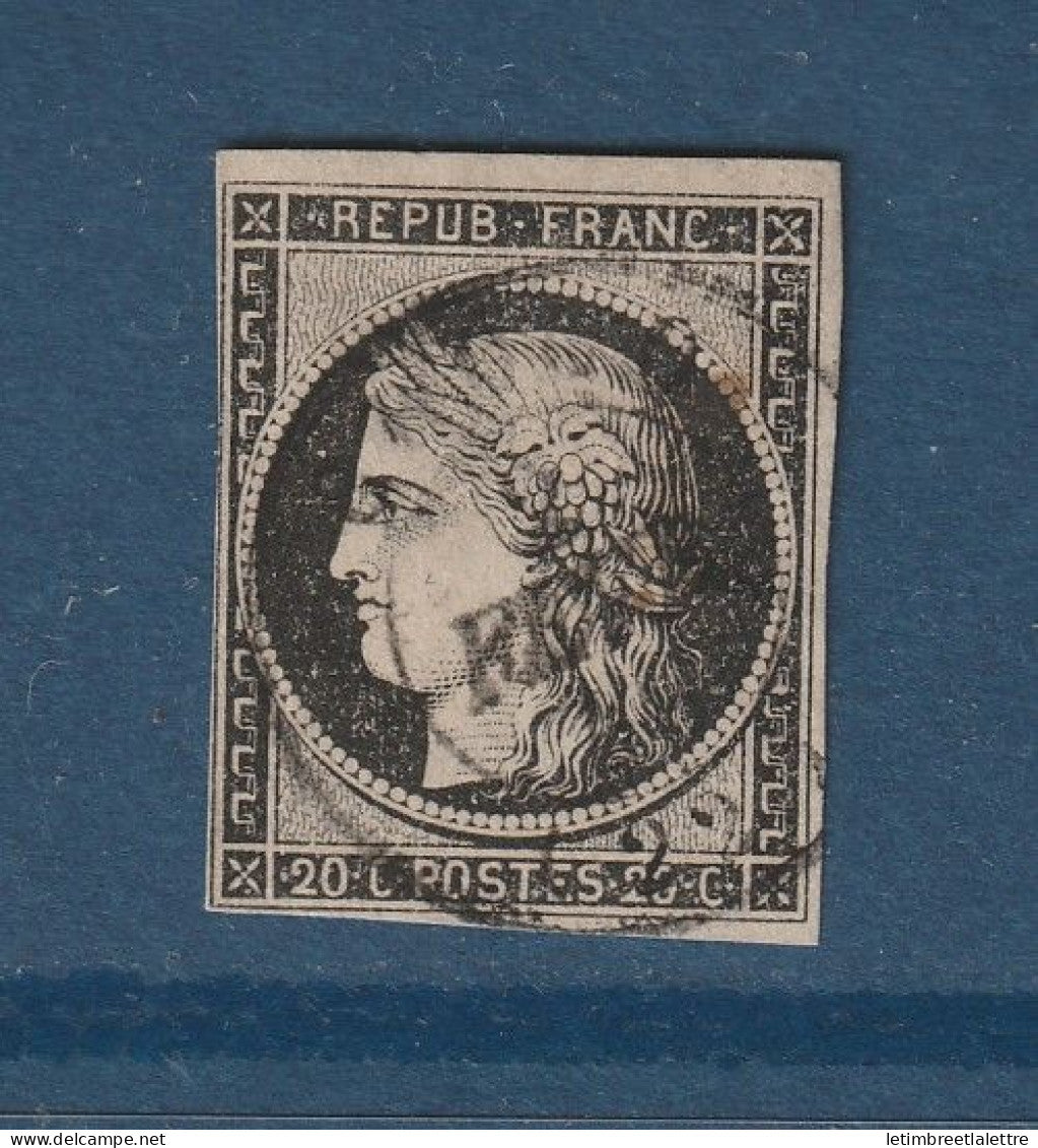 France - YT n° 3 - Oblitéré  Crocq ( Creuse ) - 1849