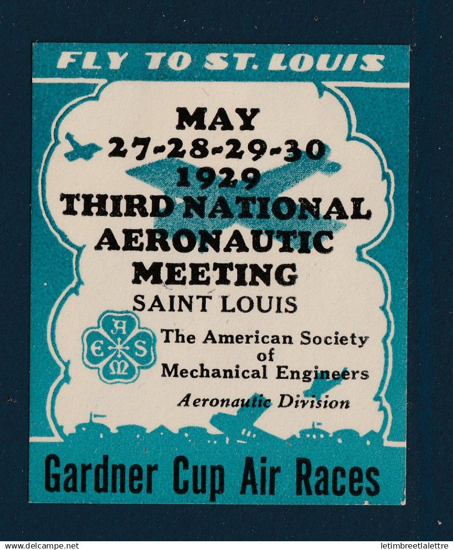 USA - vignette poste aérienne - meeting aérien de Saint Louis - gardner cup air races - * neuf avec charnière - 1929
