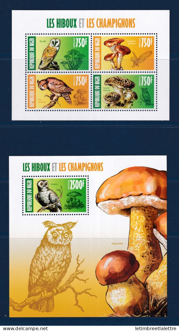 Niger - bloc feuillet - ** neuf sans charnière - thématique les hiboux et les champignons - 2013