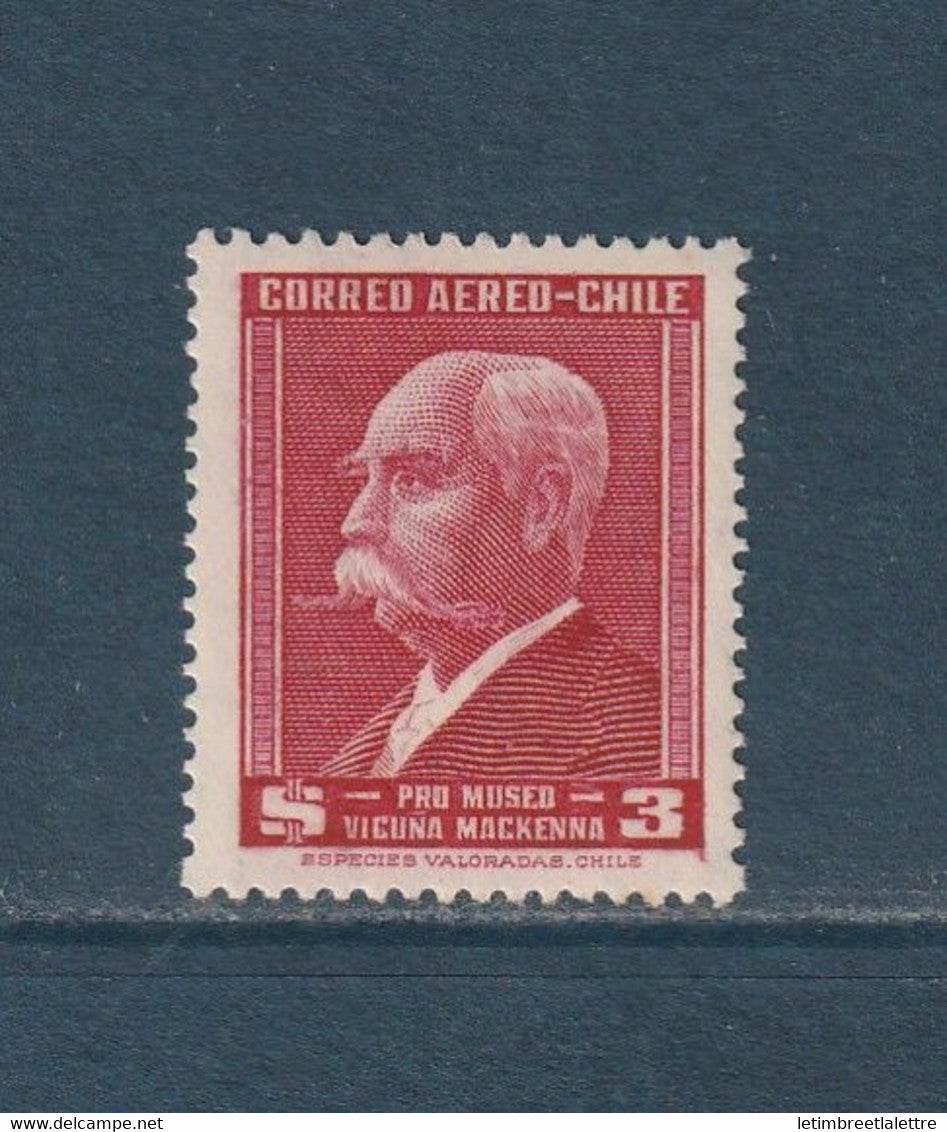 Chili - Poste aérienne - YT n° 123 * Neuf avec charnière - 1949