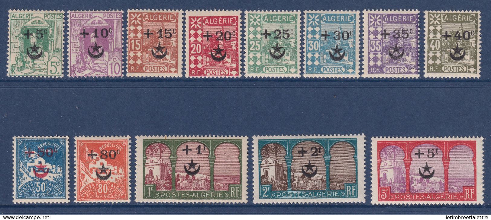 Algérie - YT n° 58 à 70 * - Neuf avec charnière - 1927