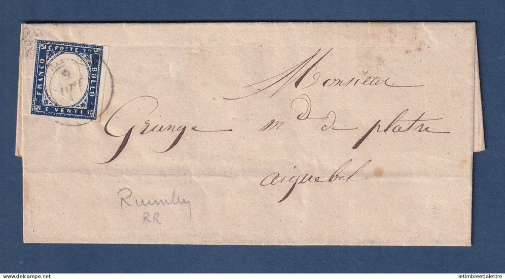 Italie - Sardaigne - Rumilly cachet Sarde - 1857