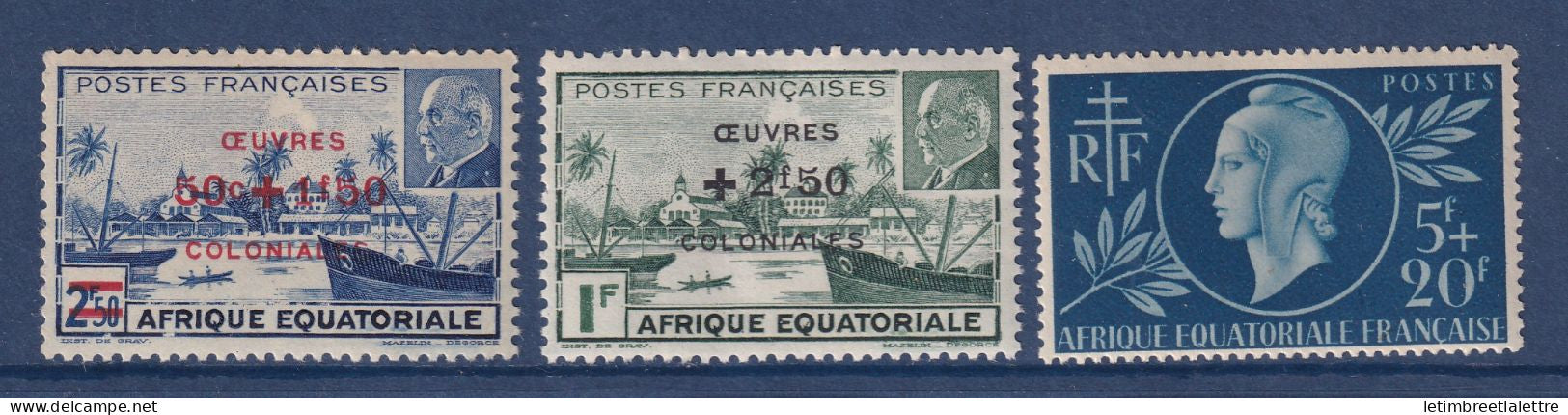 AEF - YT n° 195 à 197 ** - Neuf sans charnière - 1944