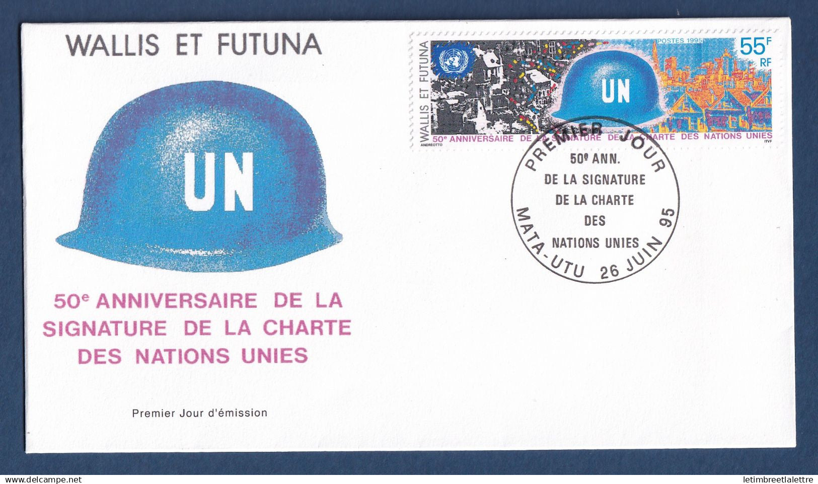 Wallis et Futuna - FDC - Premier Jour -  50 ème anniversaire de la signature de la charte des Nations Unies - 1995