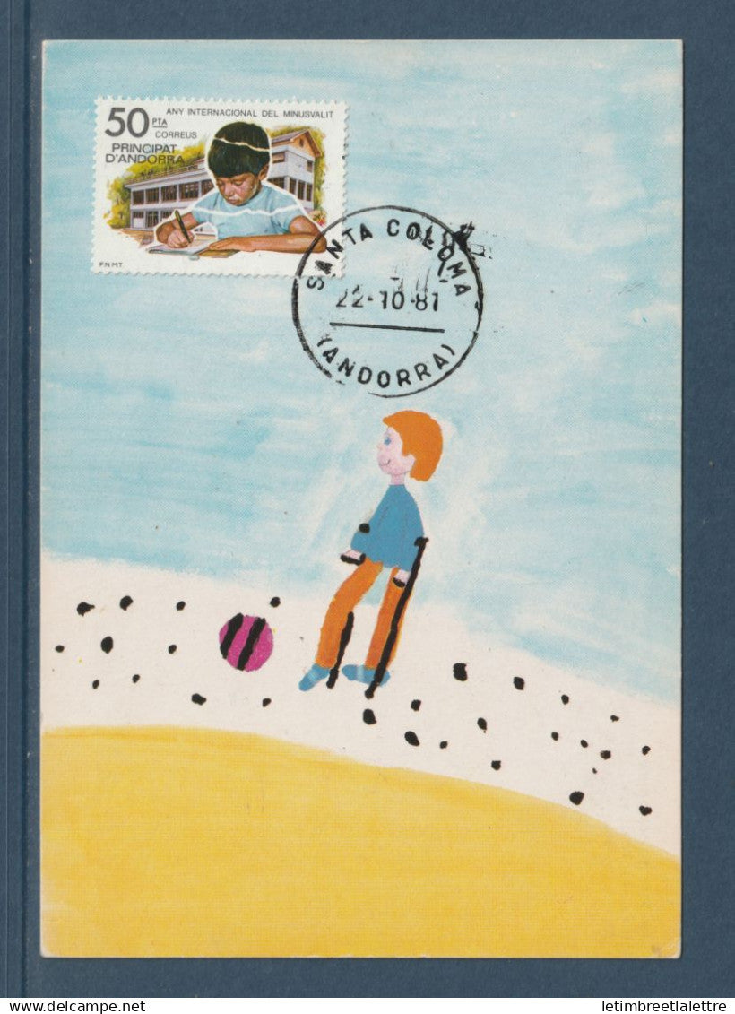 Andorre Espagnol - YT n° 134 - Carte maximum -  Année internationale des Handicapés - 1981