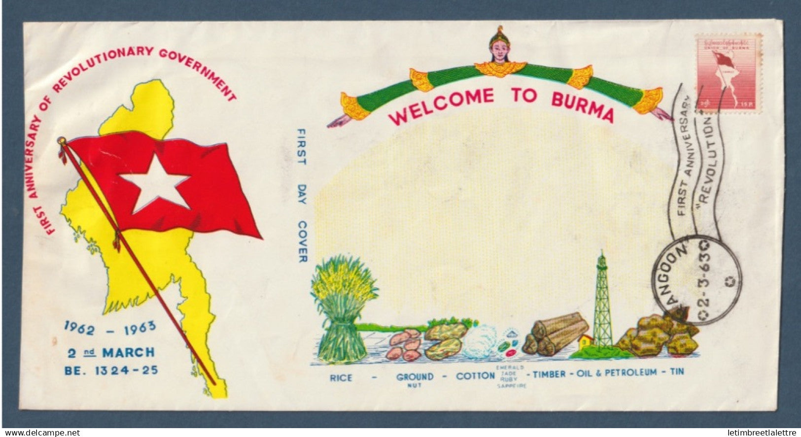 Myanmar - Birmanie - Burma - YT n° 86 - FDC premier jour journée de la révolution - 1963