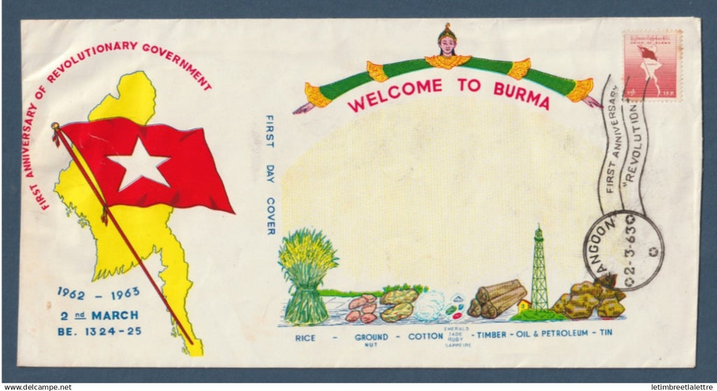 Myanmar - Birmanie - Burma - YT n° 86 - FDC premier jour journée de la révolution - 1963