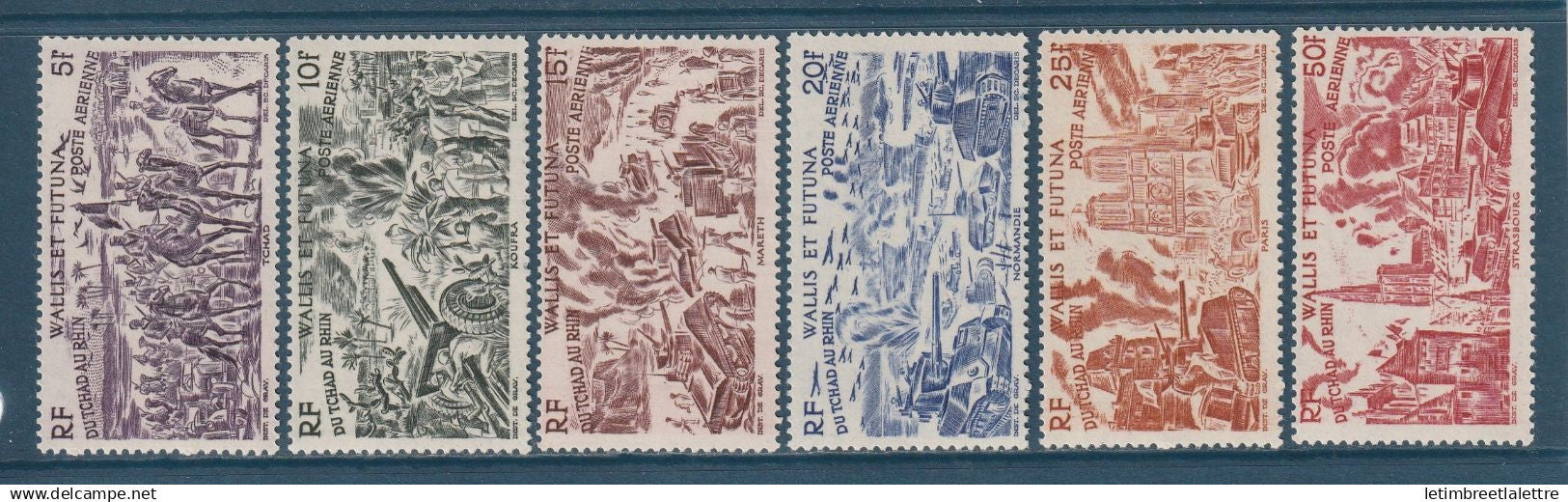 Wallis et Futuna - YT PA n° 5 à 10 ** - Neuf sans charnière - Poste Aérienne - 1946