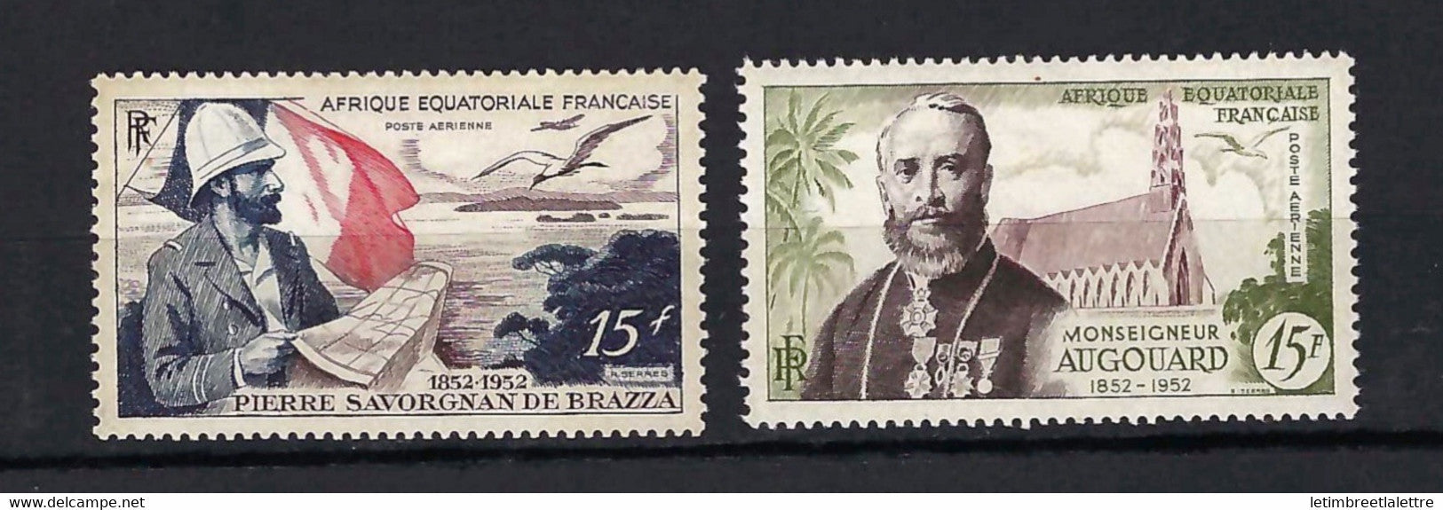 AEF - Poste Aérienne - YT n° 55 et 56 ** - Neuf sans charnière - 1951 et 1952