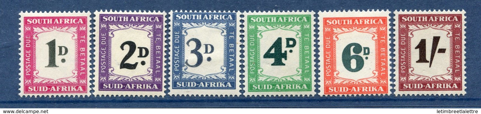Afrique du Sud - Taxe - N° 36 à 41 * - Neuf avec charnière -