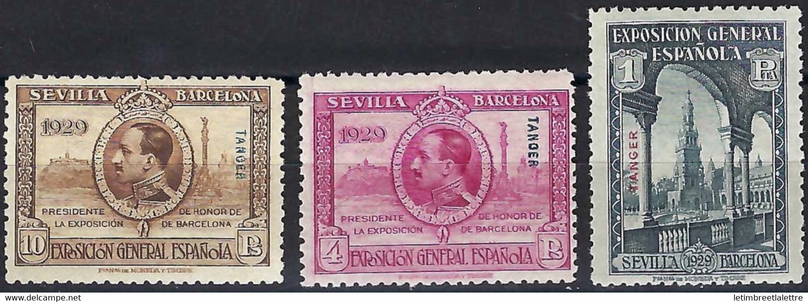 ⭐ Maroc Espagnol - YT n° 168 à 170 * - Neuf avec charnière - TB - 1929 ⭐