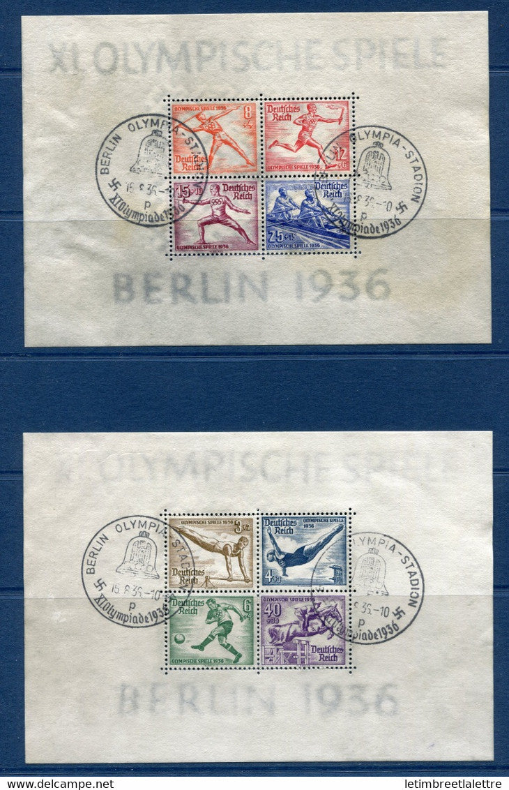 ⭐ Allemagne - Bloc - YT n° 4 et 5 - Oblitéré - TB - 1936 ⭐