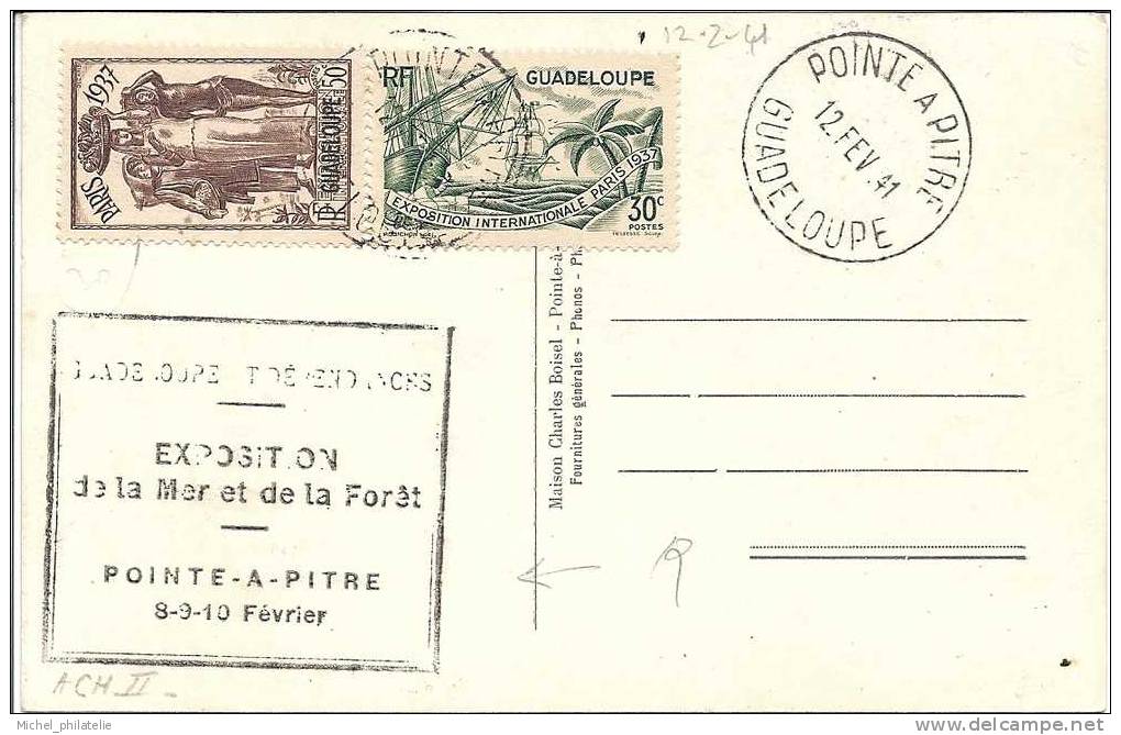 CPA, Guadeloupe, Guadeloupéenne en costume local, avec oblitération maritime