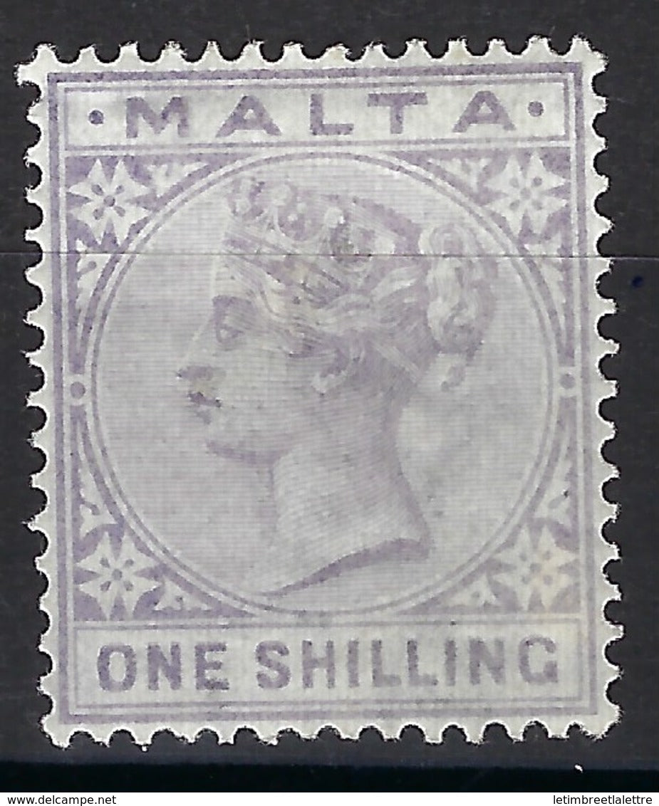 ⭐ Malte - YT n° 10 * - Neuf avec charnière - pâle / violet - 1885 ⭐
