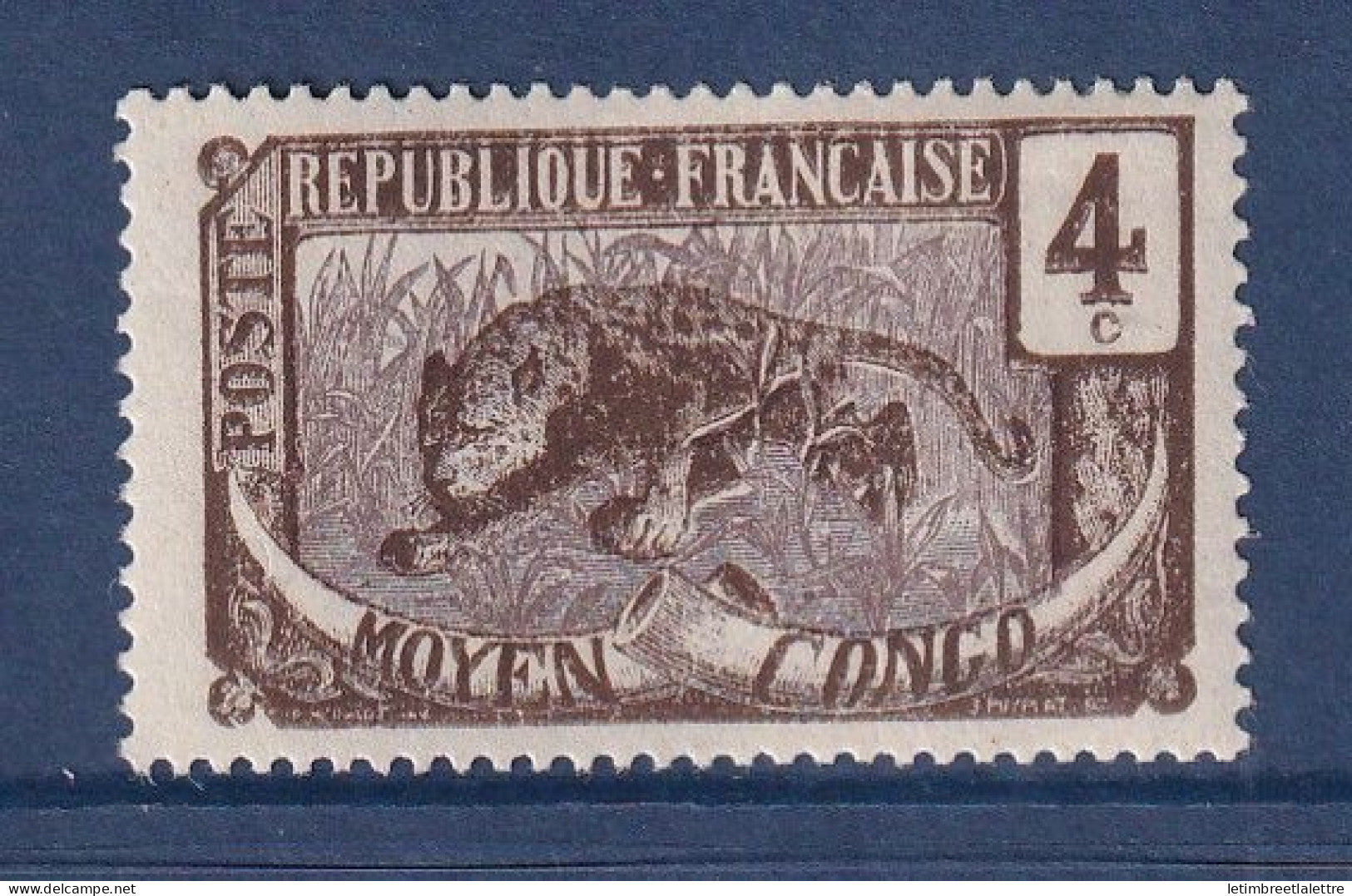 Oubangui Chari - variété - YT n° 27 a ** - Neuf sans charnière - Panthère - 1922