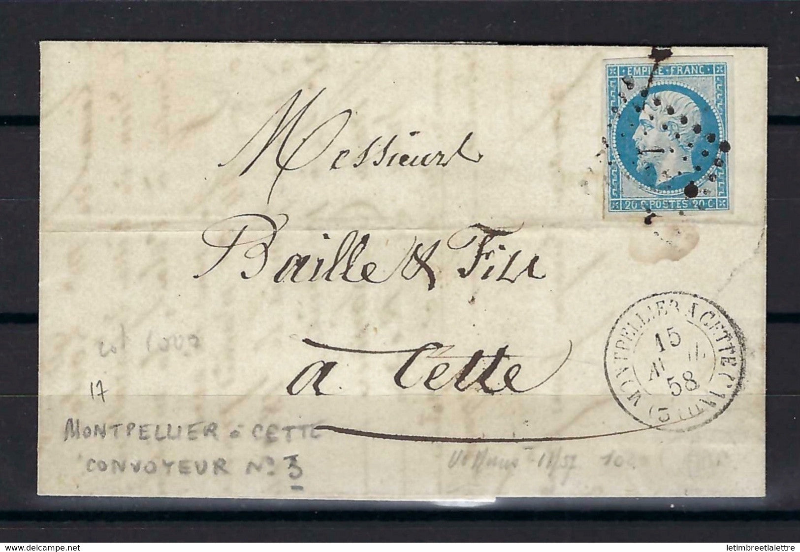 ⭐ France - Ferroviaire - Essai - Montpellier A Cette - 1858 ⭐