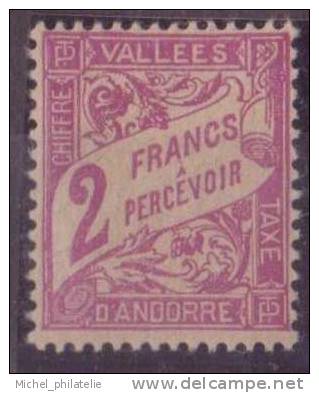 ANDORRE N° 19* TAXE NEUF AVEC CHARNIERE