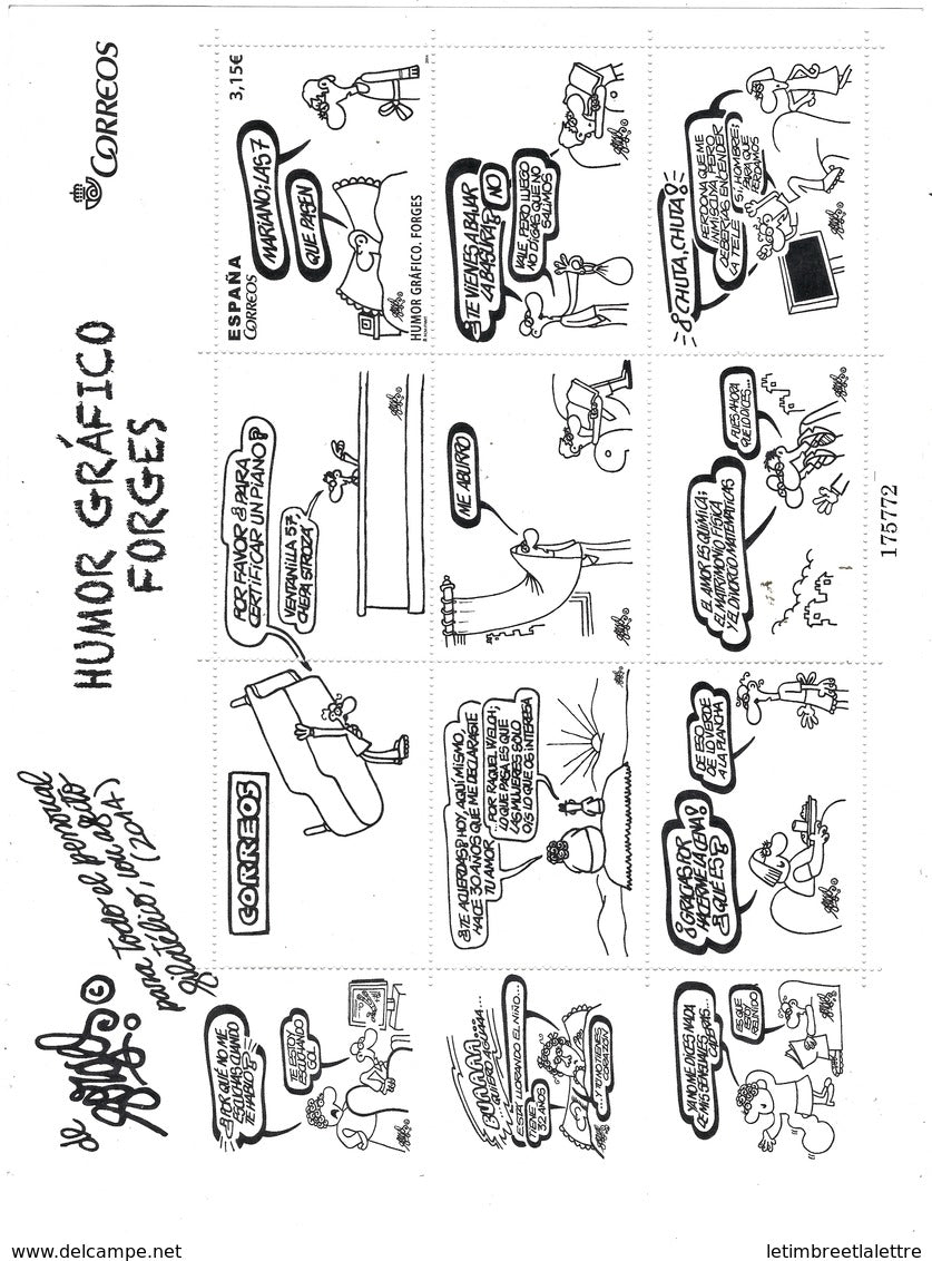 ESPAÑA 2014 - HUMOR GRAFICO DE FORGES - COMICS - EDIFIL Nº 4912