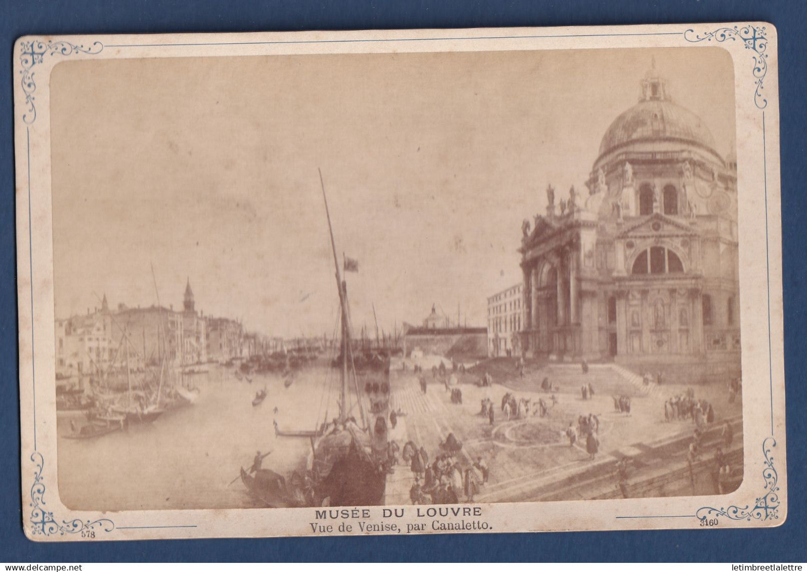 France - Carte postale - Carte photo sur cartelette - Musée du Louvre - Vue de Venise - Par Canaletto