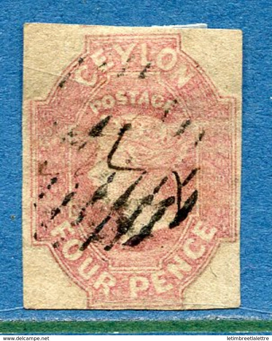 ⭐ Ceylan - Ceylon - YT n° 3 - Oblitéré - ( réparation ) RARE Côte : 7000 euros ⭐