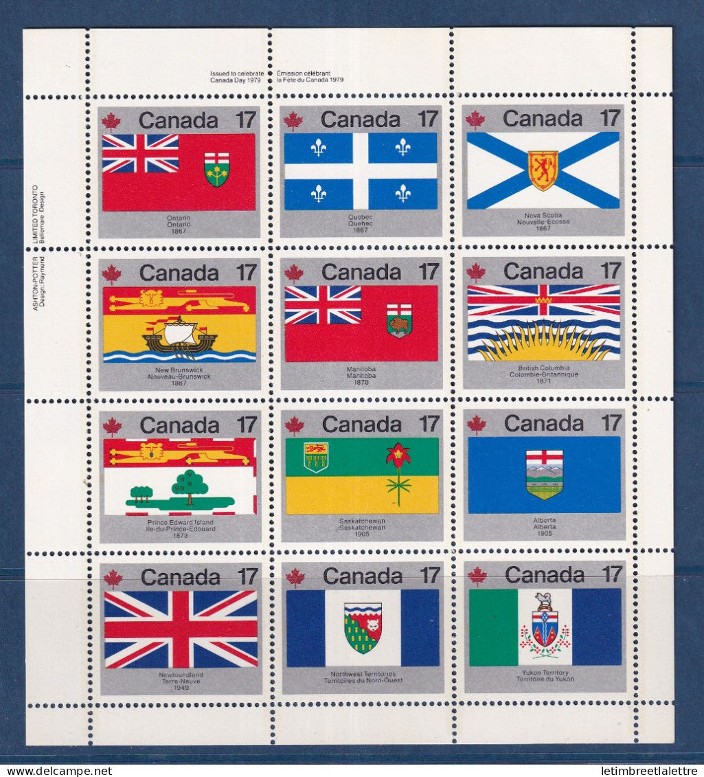 Canada - YT n° 707 A à 707 M ** ou bloc 2 - neuf sans charnière - 1979