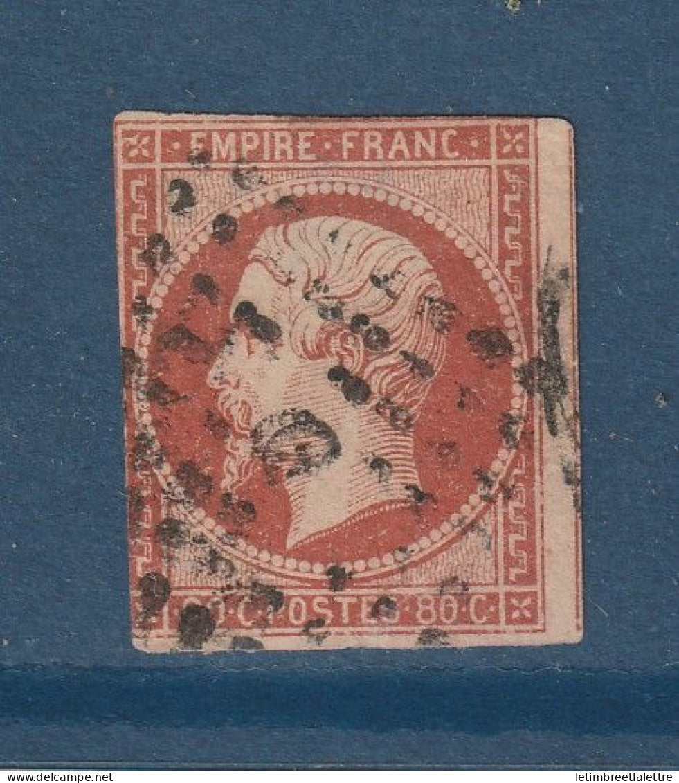 France - YT n° 17 A r Vermillonné foncé - oblitéré - 1853
