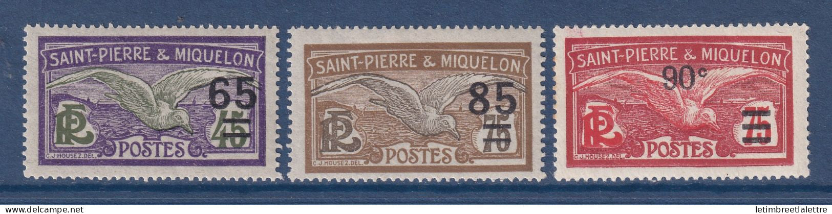 Saint Pierre et Miquelon - YT n° 118 à 128 * incomplète = n° 121 à 123 *- neuf avec charnière - 1924 1927