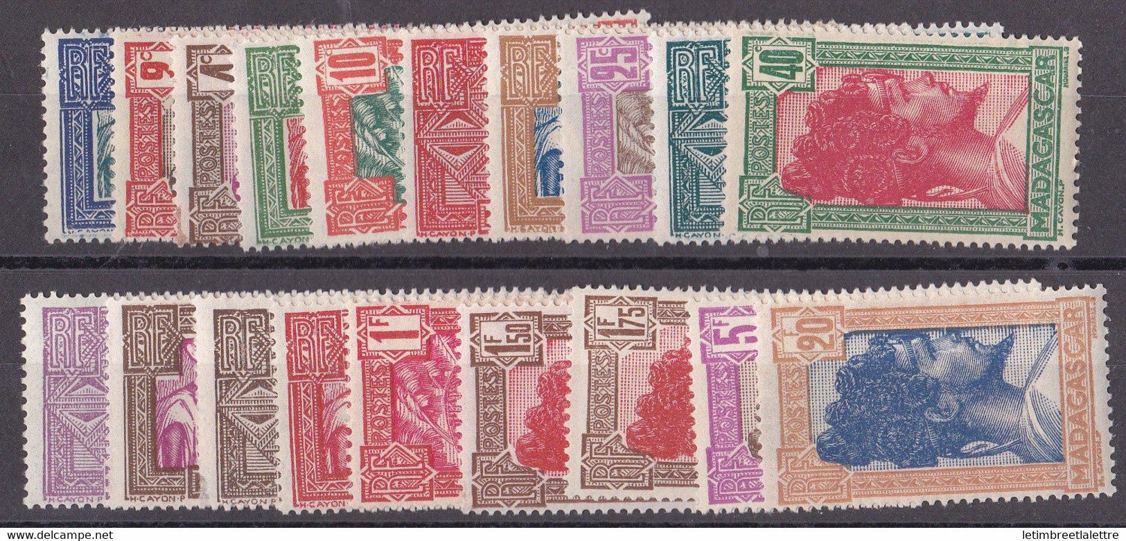 Madagascar - YT n° 161 A à 178 ** manque n° 175 175 B et 176 - neuf sans charnière