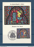 France - carte maximum - premier jour vitrail de la Sainte Chapelle de Paris - 1966