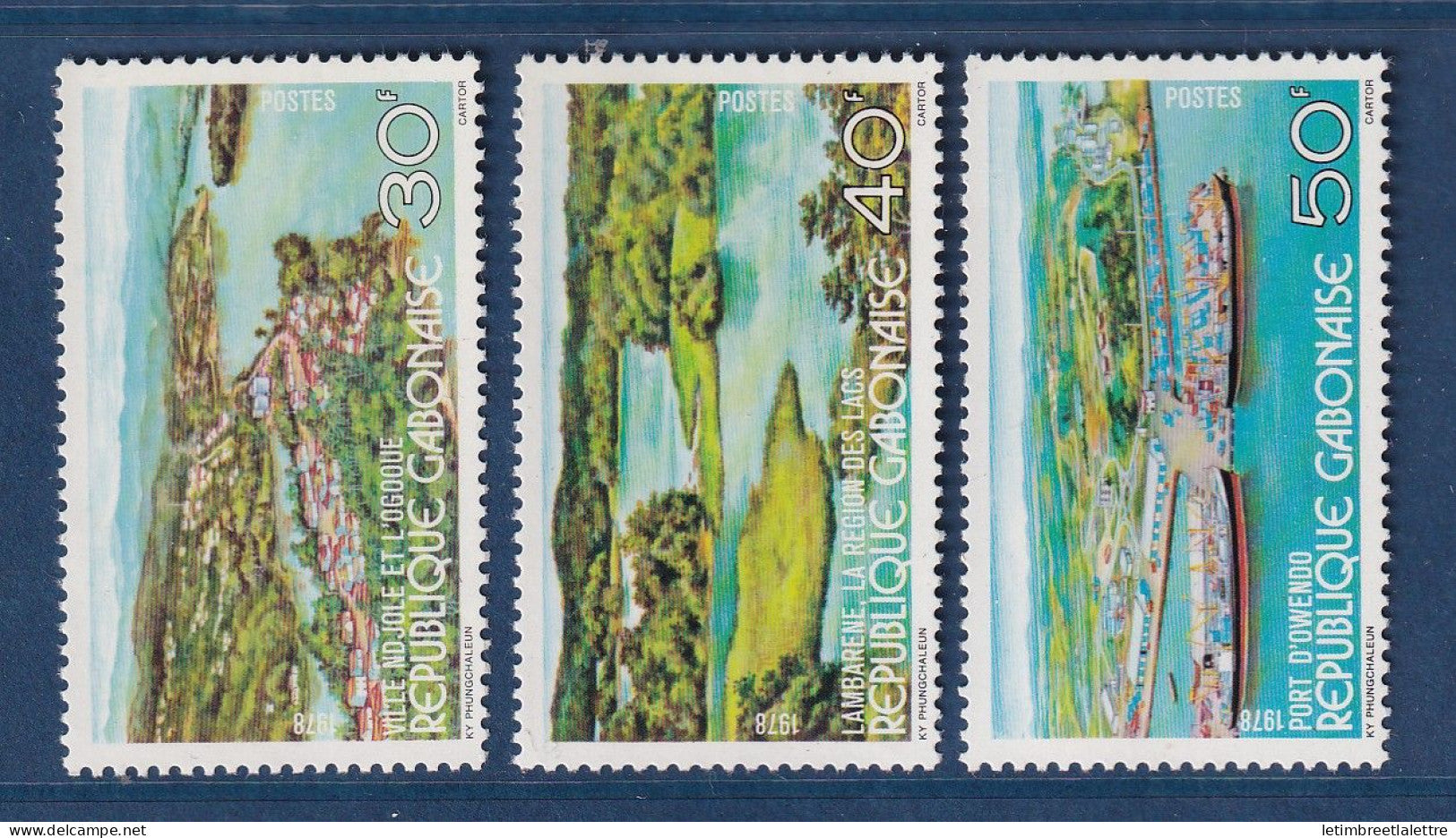 Gabon - YT n° 396 à 398 ** - Neuf sans charnière - Vues - 1978