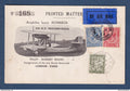 Grande Bretagne - YT n° 161 et 162 Oblitéré Waddon Aérodrome sur carte illustrée Londres Paris par Robert Bajac 1925