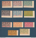 Saint Pierre et Miquelon - YT n° 59 à 71 ** sans les n° 59 et 67 - tirage sur bristol dentelure figurée - 1892