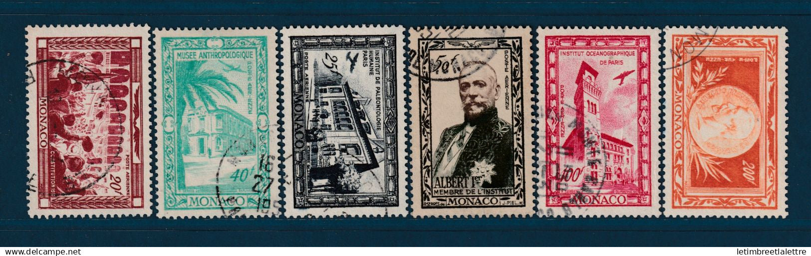 Monaco - Poste aérienne - PA YT n° 36 à 41 - oblitéré - 1949