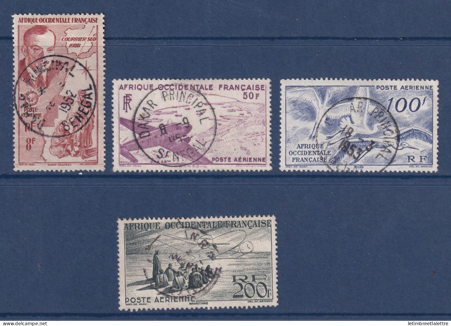 AOF - poste aérienne - YT n° 11 à 14 - Oblitéré - 1947